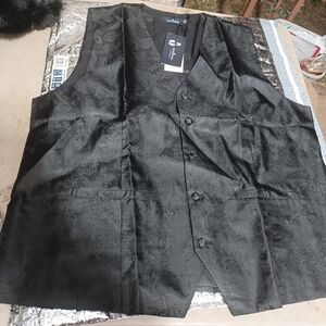 Elegant Black Paisley Vest